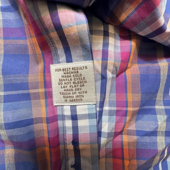 Peter Millar Shirt Men Medium Multicolor Plaid 100% Cotton Long Sleeve Button-Up - Picture 5 of 8
